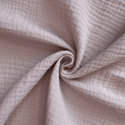 Ткань Муслин Жатый, цвет Пыльно-Розовый (на отрез)  в Михайловске