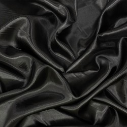 Ткань Атлас-сатин, цвет Черный (на отрез)  в Михайловске