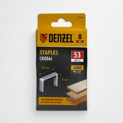 Denzel Скобы, 8 мм, для мебельного степлера, тип 53, 2000 шт.  в Михайловске