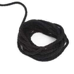 Шнур для одежды тип 2, цвет Чёрный (плетено-вязаный/полиэфир)  в Михайловске